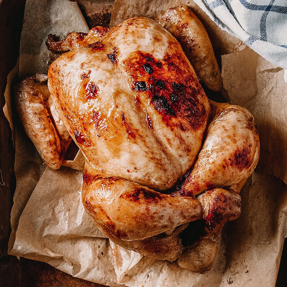 Whole roasted chicken
